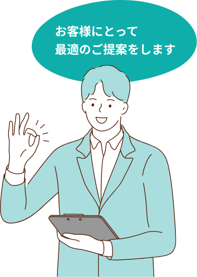 お客様にとって最適のご提案をします